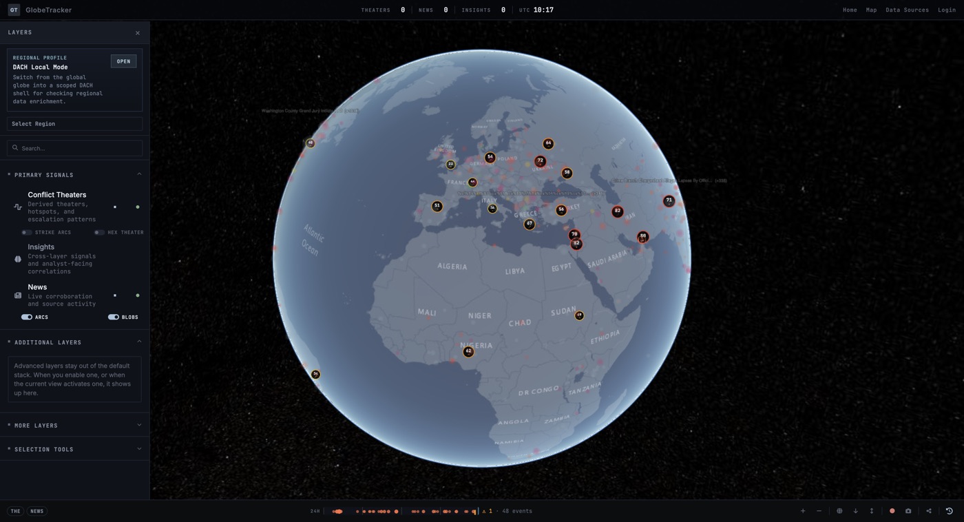 Globetracker globe view