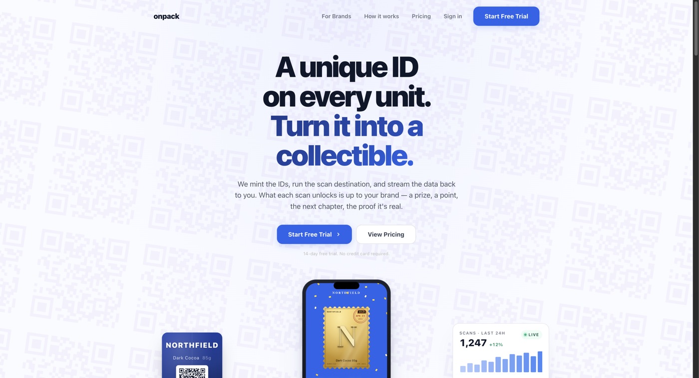 Onpack landing page